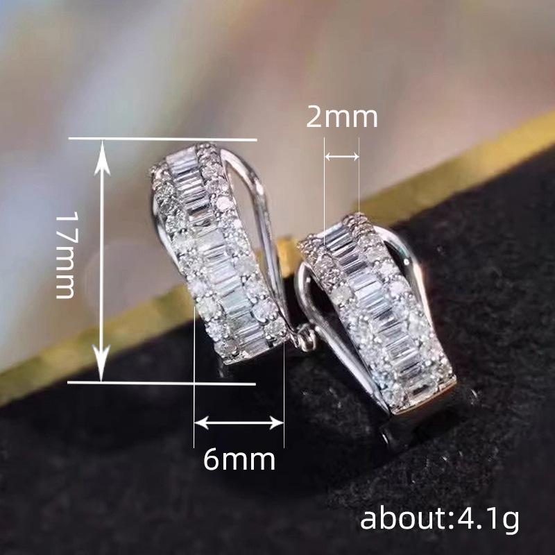Elegant Stacked Zircon Hoop Earrings Dainty Daily Wear Earrings