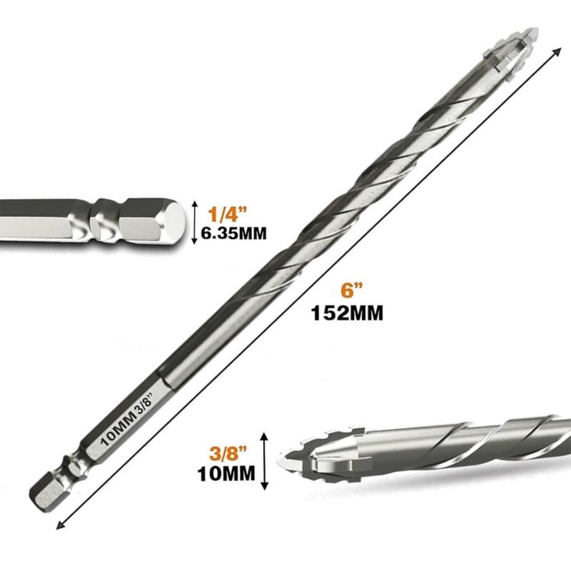 4/5/6/8/10/12mm Eccentric Drill Bit Four Edge Eccentric Twist Drill Bit High Hardness Bevel Tip Serrated Drill Bit