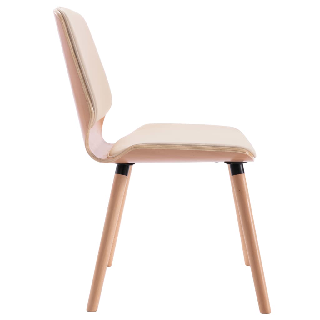 Dining Chairs 2 pcs Cream Coloured Faux Leather