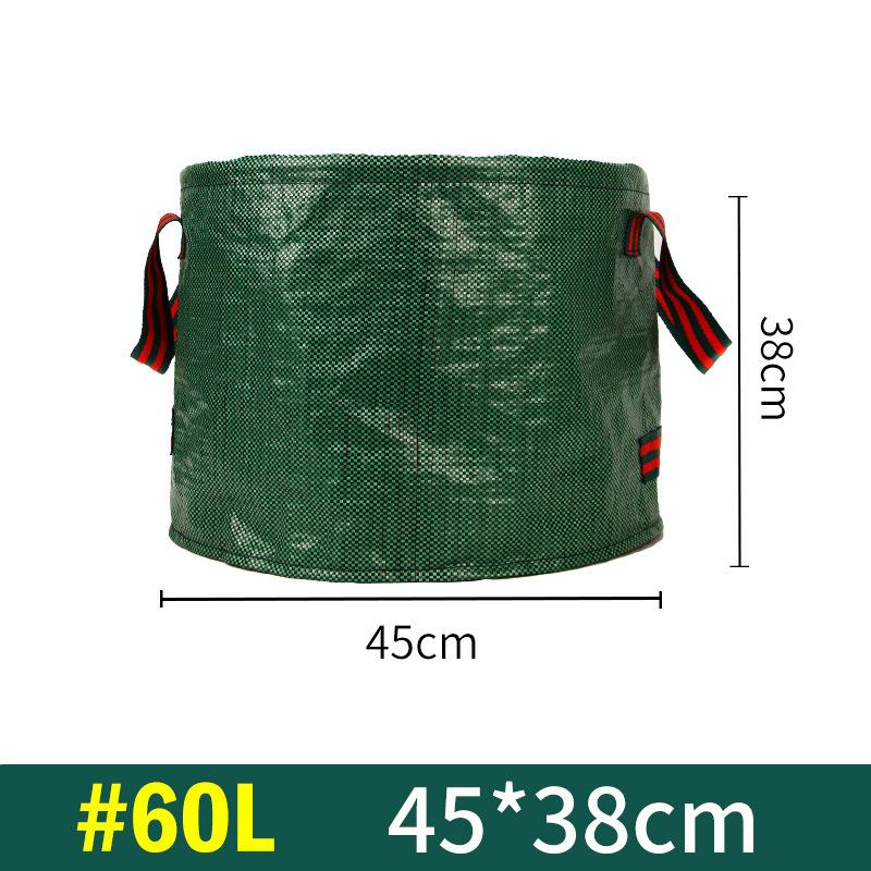 Leaf Bag Large Capacity Garden Branches Fallen Leaves Collection Dark Green PP Woven Reusable Plant Garbage Supplies Gift