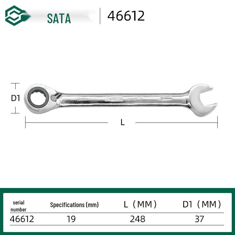 SATA 46612 Reversible Ratchet Combination Wrench