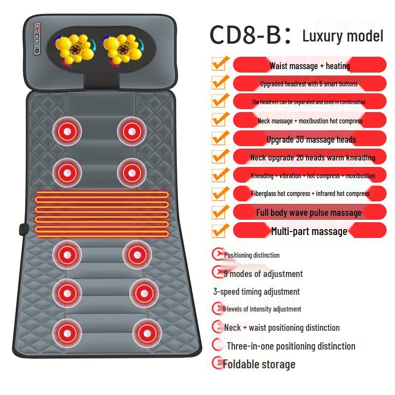

Foldable Infrared Heat Full Body Massage Cushion