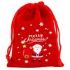 Merry Christmas Velvet Drawstring Gifts Bags Candy Snack Pouches Xmas Kids Gift Packaging Bag New Year Party Storage Organizer