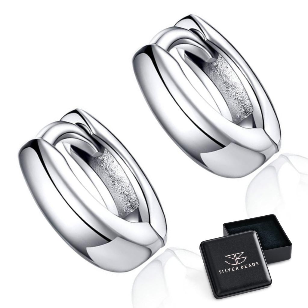 Silver Earrings, Small Hoops, Clasps, 925 Silver