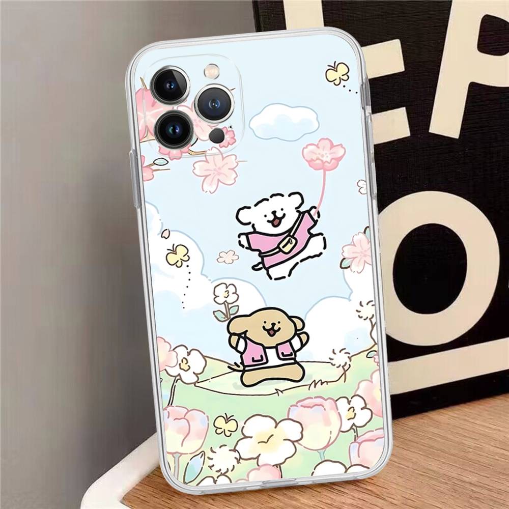 Line CARTOON P-PuppyS Phone Case For IPhone 16 15 14 11 12 13 Mini Pro XS Max Cover 6 7 8 Plus X Funda Shell