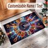 Music Guitar Theme Soft Crystal Velvet Rug Custom Name & Text Print Non Slip Floor Rug for Bedroom Living Room