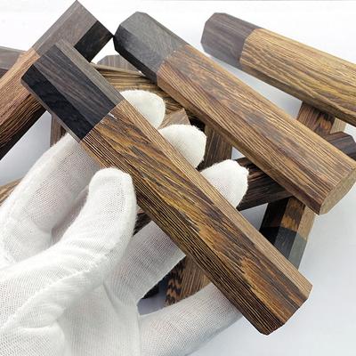 1piece Wenge Wood + Ebony Octagonal Knife Handle for DIY Semi-finished Damascus Knife Handle Material Kitchen Knife Handle