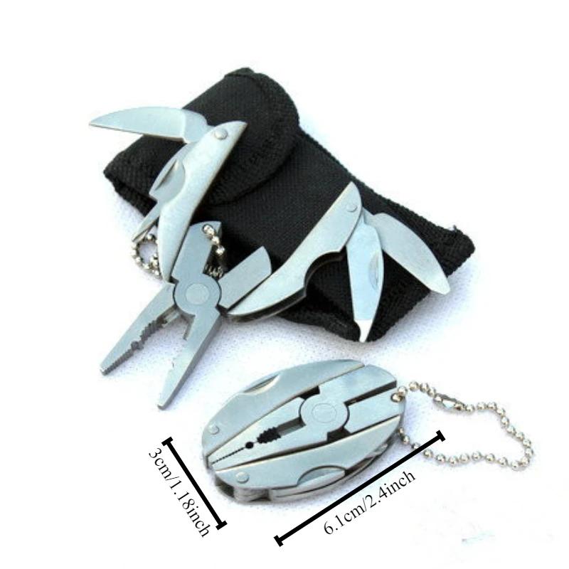 1pc Multi Functional Tool Pliers Purpose Steel Folding Knife Keychain Screwdriver Camping Survival Tool Travel Set