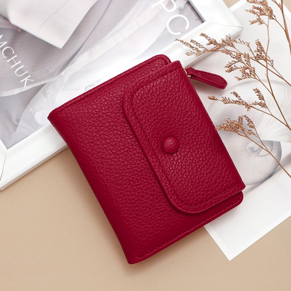 Women's Stylish Lychee Pattern Zipper Coin Purse & Multi-functional Card Holder Wallet