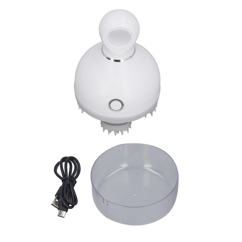 Electric Scalp Massager 3 Modes 10 Minutes Timing Silicone Head Massage Machine with 4 Detachable