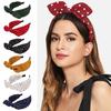 Retro Simple Polka Dot Bow Headband Women's New Hairpin Wide-brimmed High-top Headband All-match High-end Hair Accessories