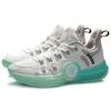 Li Ning WAY OF WADE Synthetic Leather Cushioning Low Top Basketball Shoes Men's White Green ABAQ055-5