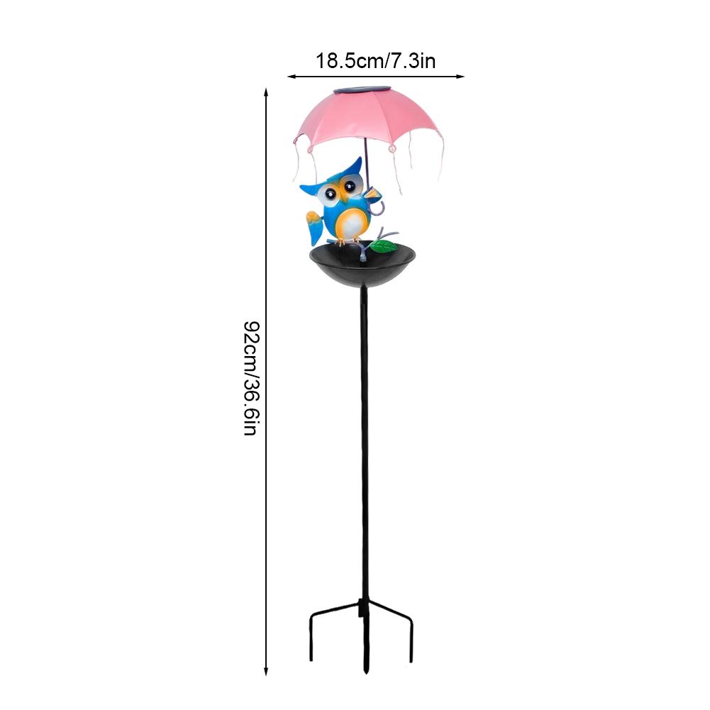 LED Solar Outdoor Lights with Bird Feeder Decoration Atmosphere Light Cute Garden Decorative Stake for Outdoor Villa Yard Decor