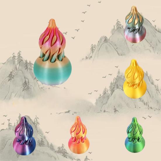 3D-gedruckte Spiral-Kürbis-Figur Unmögliche Durchgangsskulptur Vortex-Faden-Illusion Stressabbau Kinder Erwachsene Mini-Spiral-Kürbis Fidget-Spielzeug