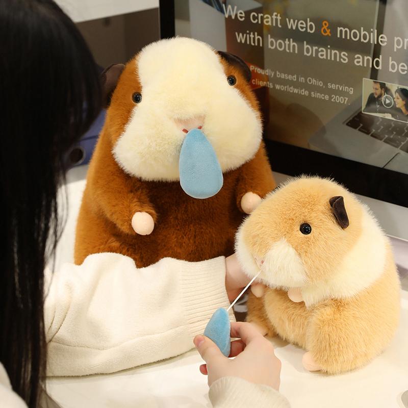 Chubby Plushies Stuffed Animal Hamster Plush Toy Cute Guinea Pig With Nose Drop Soft Doll Lifelike Mouse Plush Pillow Gift