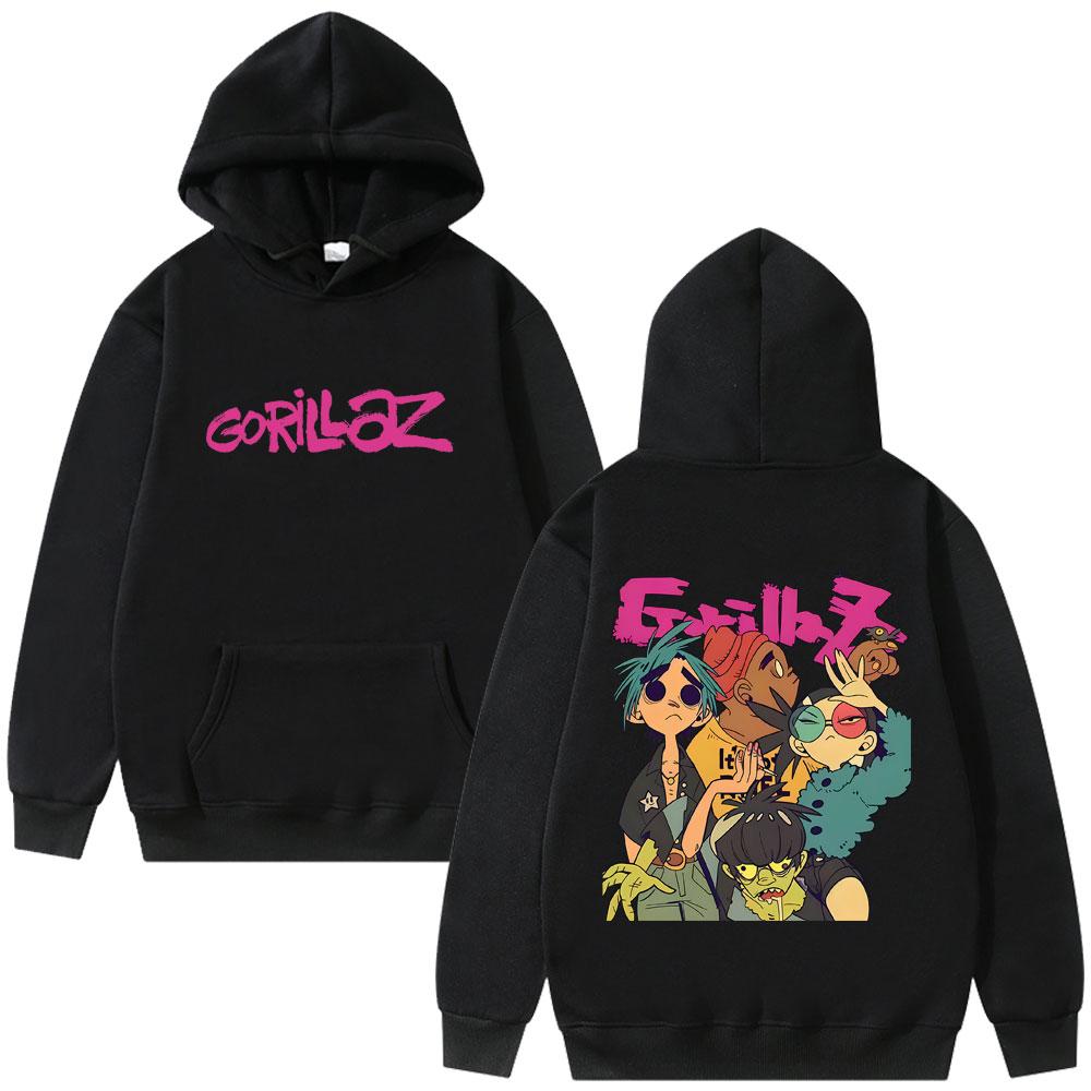 Gorillaz Hoodie Men Women Hip Hop Fashion Oversized Fleece Hoodies Men's Gothic Rock Alternative Hooded Sweatshirt