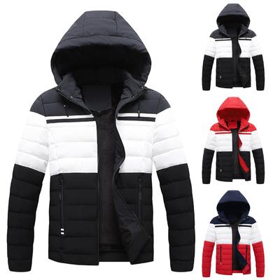 European And American Winter Men's Thick Cotton Padded Clothes Casual Hat Coat Cotton Padded Jacket