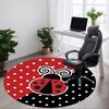 1pc Ladybug PolkaDot Office Round Area Rug, Under Office Chairs Bedroom Living Room Home Decor, Room Deco