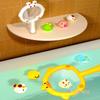 2 In 1 Fishing Net with 6 Cute Animal Swimming Floating Light Up Toys Baby Pool Gifts Toddler Soft Rubber Swimming Bath Toys