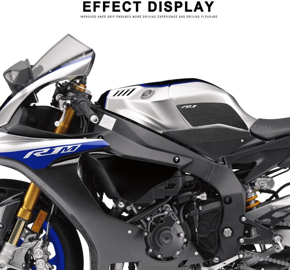 Motorcycle Fuel Tank Pad, Tank Protection Seal, Knee Grip Traction Pad, Anti-Slip for YZF R1, R1M, YZFR1, and YZF-R1 (2015-2021)