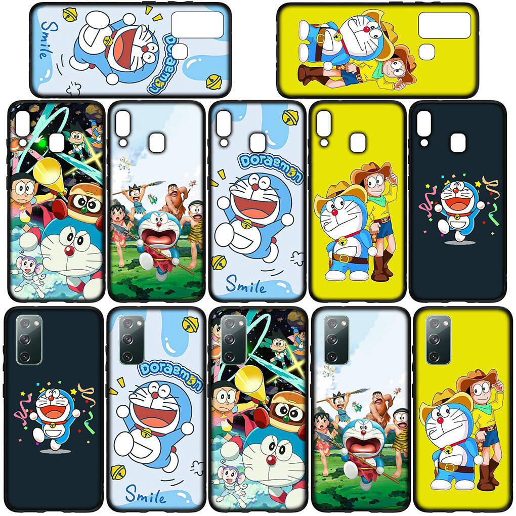 Phone Case for iPhone 17 16 15 Plus XR 16E Huawei P30 P20 Lite Redmi Note 14 12 11 13 Pro Max OPPO A60 A80 A40 A18 A38 A17 A54 Cartoon Doraemon Cover