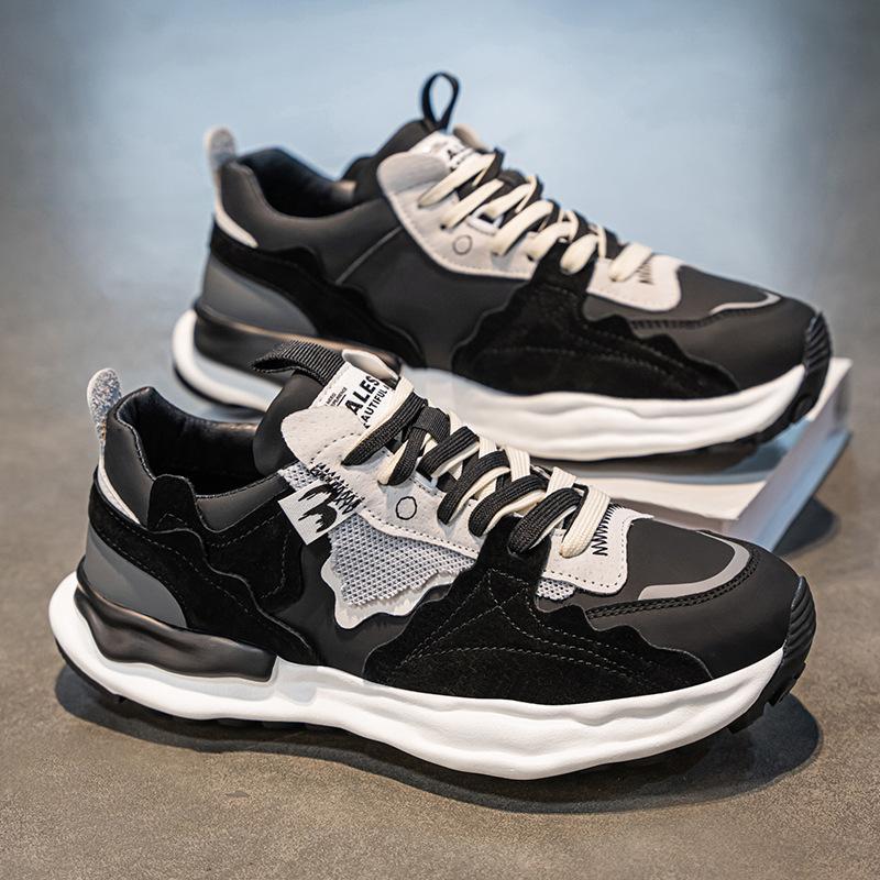 Men's Shoes High-end Versatile Casual Sports Running Anti Slip Dissolving Thick Sole Height Increasing Forrest Gump Dad