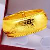 1 PC Gold Color New High Quality Bridal Wedding Bracelet Snap Open Window Soft and Thin Dragon Phoenix Double Happiness