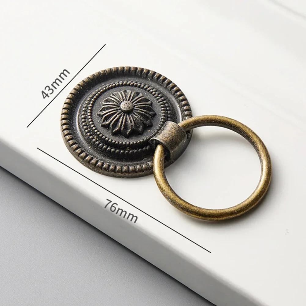 

Ретро-ручки для ящиков шкафов, комодов, мебельных ручек, кольцевых ручек, антикварных деревянных шкатулок, ювелирных ручек, дверных молотков