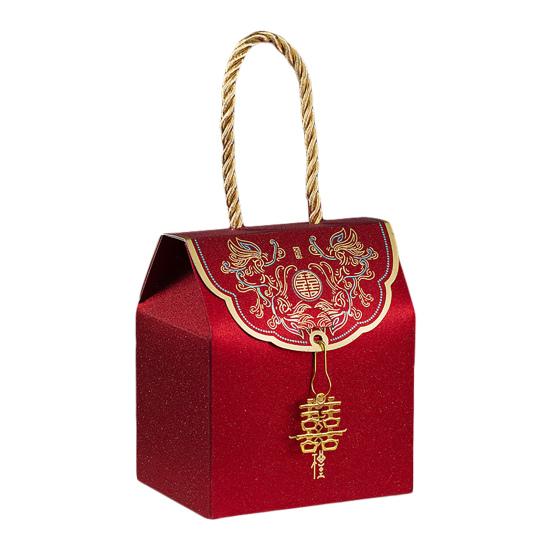 1 Set Candy Box Delicate Nice-looking Paper Chinese Traditional Xi Character Gift Case for Wedding