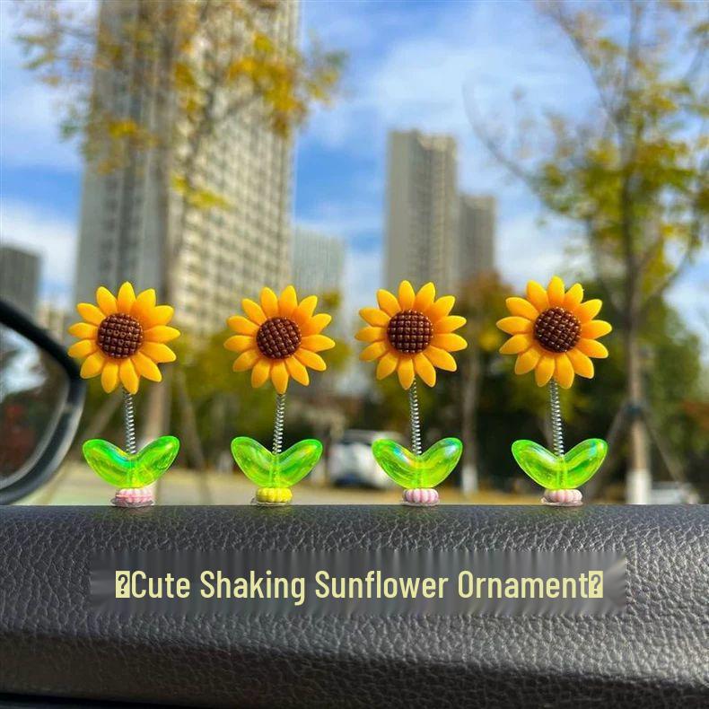 Sonnenblumen Schüttelkopf Ornament: Heilende Blume zur Dekoration des Armaturenbretts oder Rückspiegel im Auto