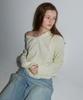 RONRON Cozy Loose Fit V Neck Knit Cream