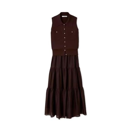 SNIDEL Knit Vest x Tiered Skirt Set SWNO254184 Women s