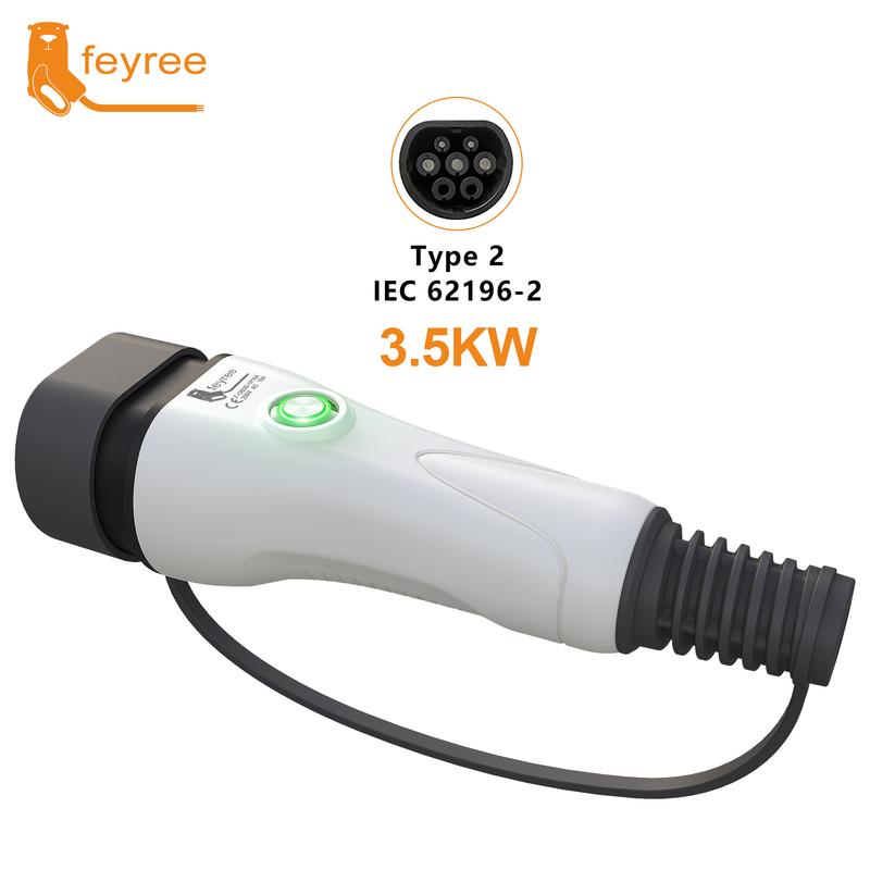 Feyree Type2 EV Charger Plug One-touch Stop Function 16A 32A Charger Socket for Car Side Electric Vehicle Car Charging Station