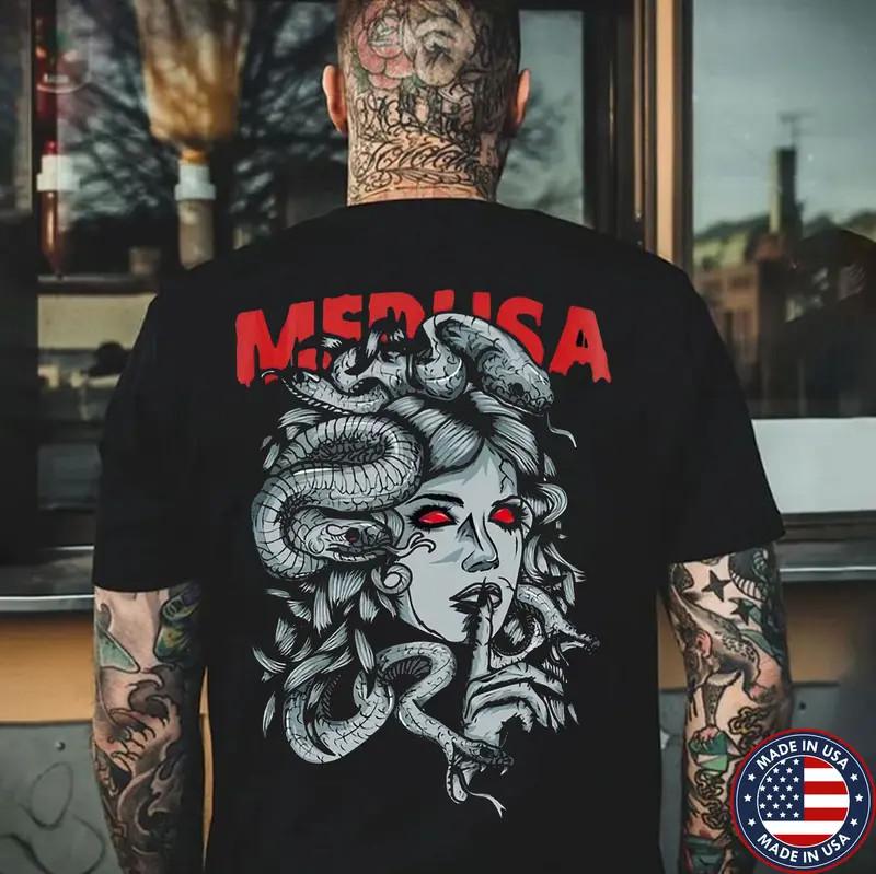 MEDUSA Print Men s T-shirtSkull Art Print Mens Shirt, Men s Unisex T-Shirt XXXL