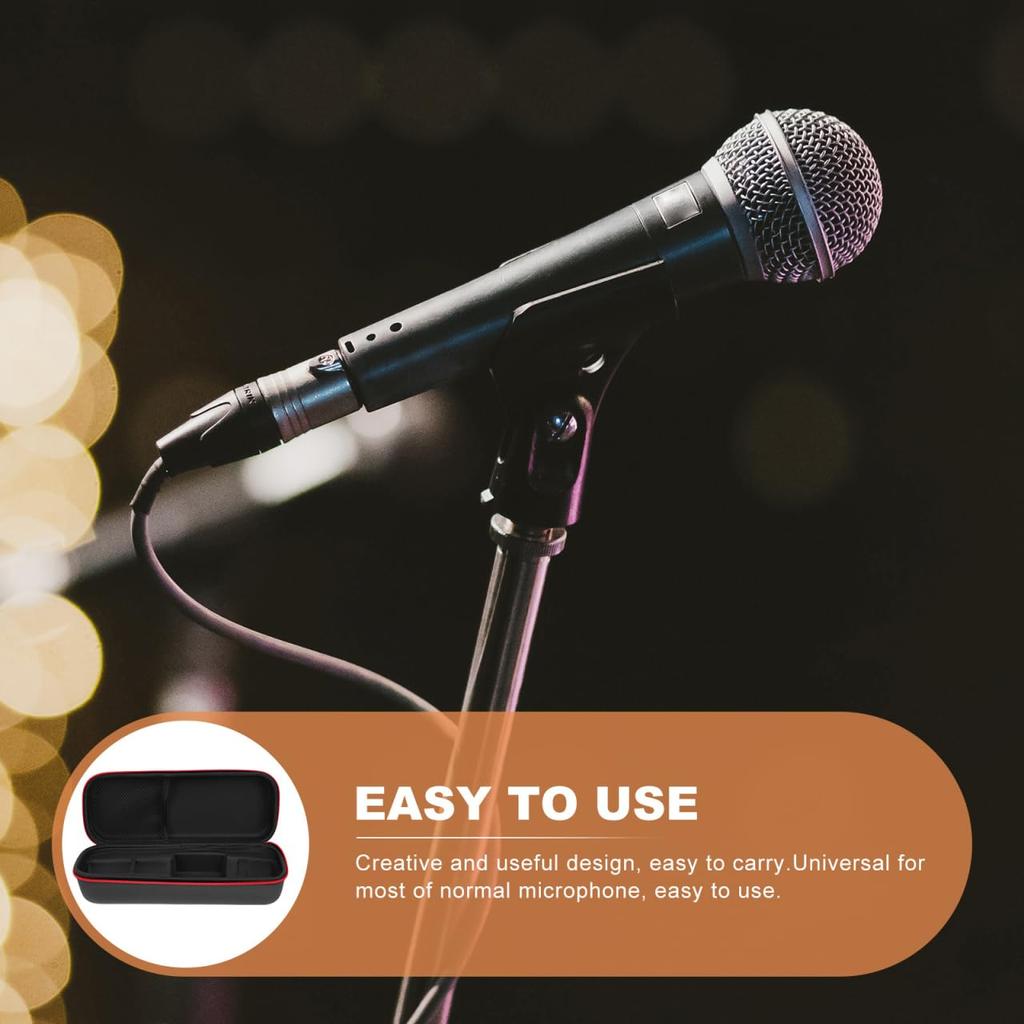 DECHOUS Microphone Storage Bag, Wireless Microphone Hard Case Suitcase Carry Bag, Foam Microphone Case, Handheld Microphone Carrying Bag, Studio Hard