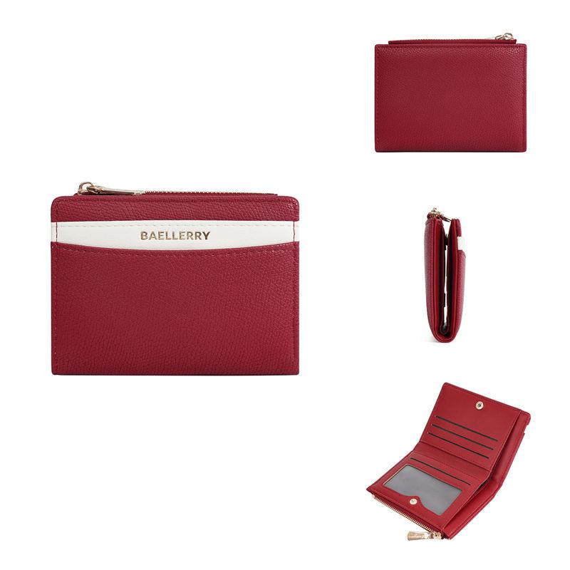 Baellerry Women Fashion Bi-fold Wallets Artificial Leather Hasp Zipper Coin Purse Card Holder