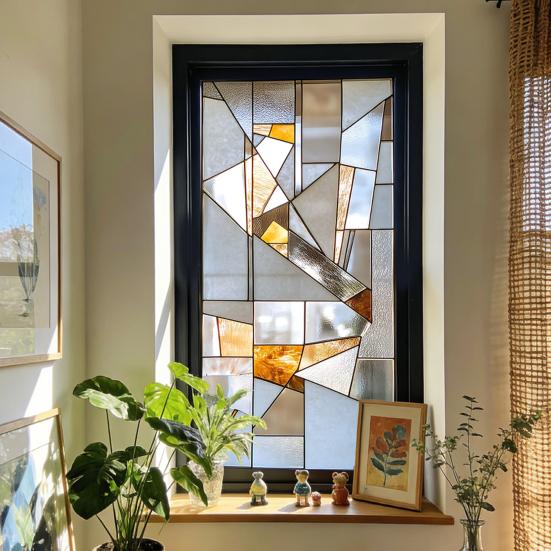Static Glass Sticker Glue-Free Installation Electrostatic Window Film No Residue Waterproof Sunproof Privacy Film Day & Night Privacy Protection &