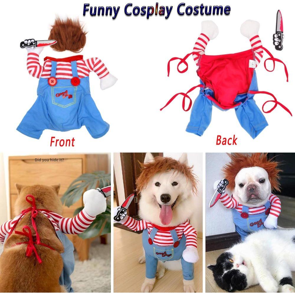 Pet Dog Costume, Cute Dog Cosplay Halloween Christmas Funny Costume Dog Clothes Party Costume For Small Medium And Large Dogs (Small)