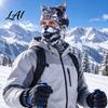 Animal Pattern Face Mask 3D Ears Balaclava Dog Tiger Leopard Cosplay for Cycling Halloween UV Protection Full Cover Outdoor Activities Shield