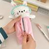 Cartoon Cute Headphones Cat Pen Bag Large Capacity Plush Stationery Storage Bag Gifts