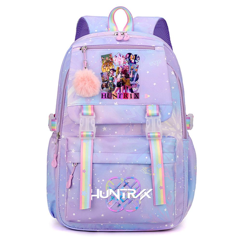 Anime Demon Hunters Printed Large Capacity Waterproof Backpack Teenger Student Schoolbag Bookbag Travel Bag