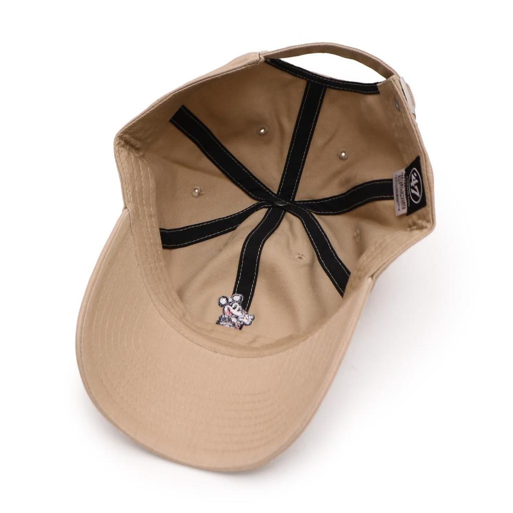 (47BRAND) Kids Cleanup Disney Mickey Mouse Cap Hat Disney Children's Kids Size (JP, Alphabet, Free Size, Khaki (14865115))