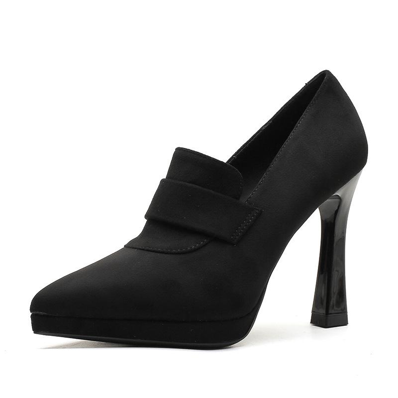 

1-Pointed thin heel red suede wedding shoes femininity not tired feet waterproof table bridesmaid bride single shoes women 40