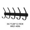 Black Iron Metal Wall Mounted Coat Rack with Key Holder Zebra Pattern 7 Hooks Eco-Friendly Multifunction Design for Clothing