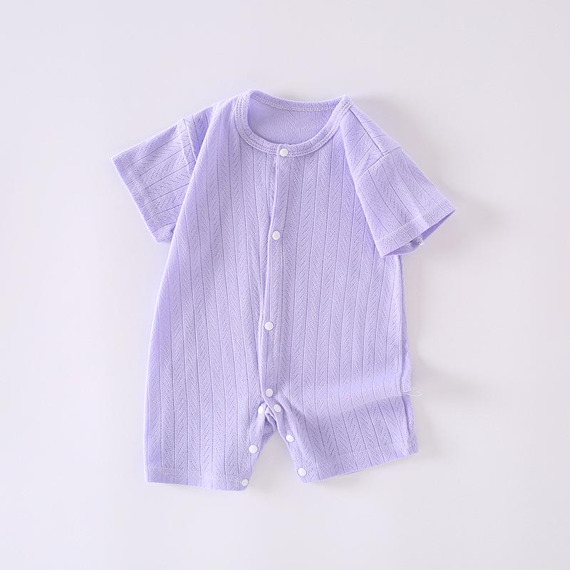 Newborn Summer Mesh Jacquard Cotton Romper - Breathable Class A One-Piece Suit