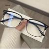 Men's Half Frame Square Myopic Glasses Vintage Business Blue Light Blocking Minus Diopter Eyeglasses Fashion Near Sight Eyewear