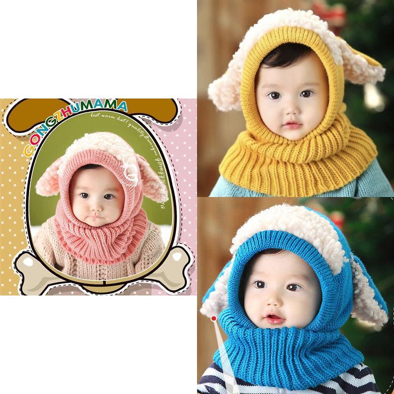 Knitted Baby Hat With Fluffy Dog Design For Winter Warmth And Windproof Comfort