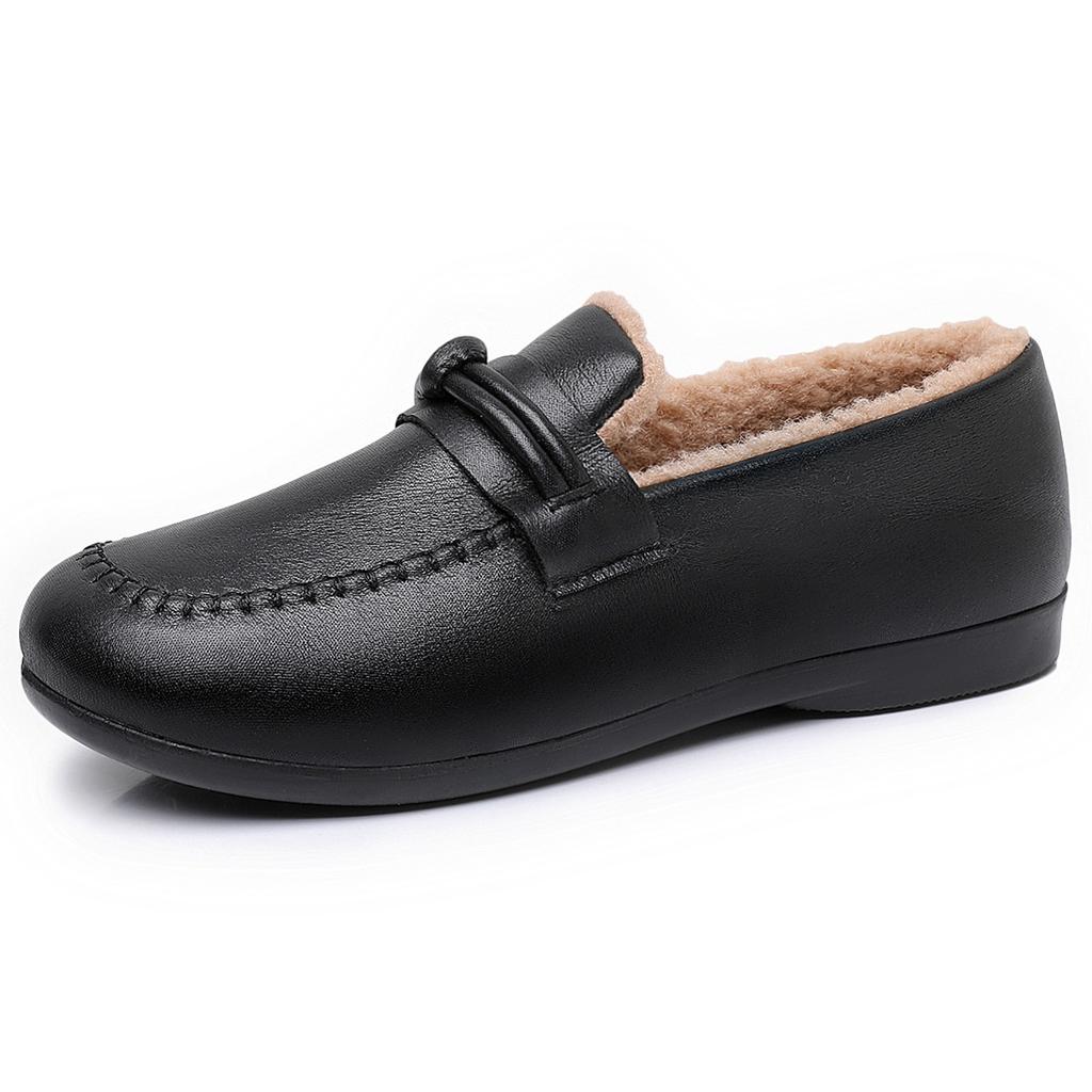 Cotton shoes women's new fashion leather boots women's boots comfortable piled thickened cotton boots warm boots women's lightweight short boots