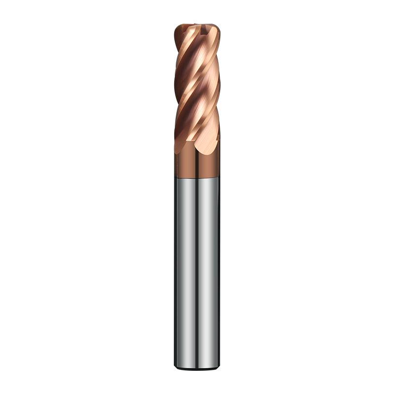 55° Hartmetall-Kugelkopffräser, 4-schneidig, Wolframstahl, Nano-Bronze-beschichtet