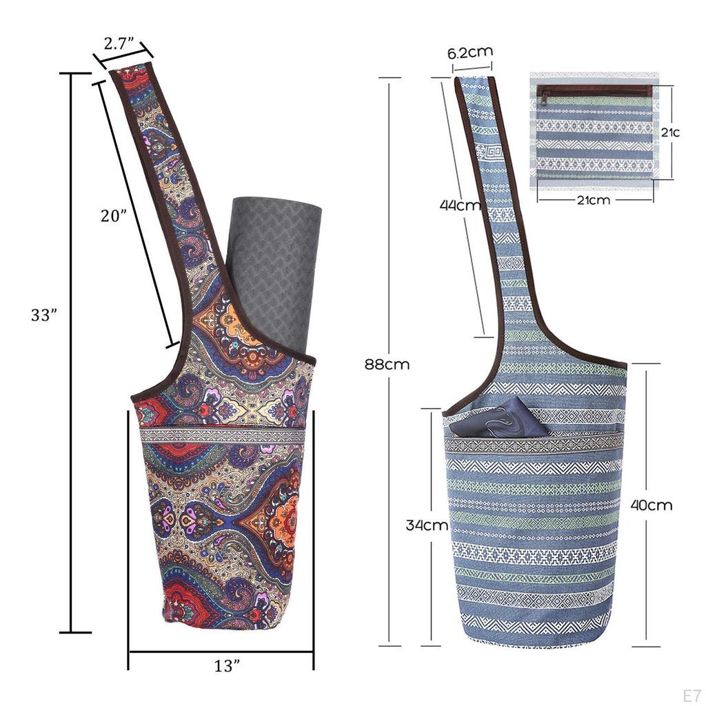 Yoga Strap Set, Heavy Duty Shoulder/- Mat Carry Bag with Large Size Outside and Zipper